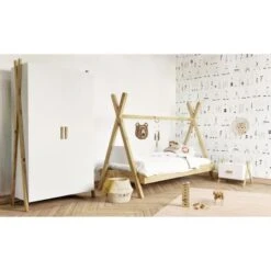 Armoire Enfant - Pin Massif Et MDF - Blanc/naturel - Style Scandinave - L 46 Cm -Lexibook Magasin amarok armoire enfant pin massif et mdf blanc naturel style scandinave l 46 cm 3248116144172 435590