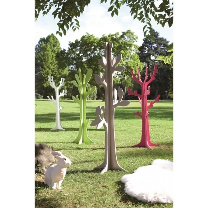 Arbre Porte-manteau Bois Laqué Taupe Charme 4 Arbre Porte-manteau Bois Laqué Taupe Charme – Image 2