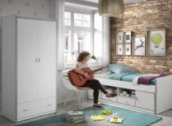 Armoire 2 Portes 1 Tiroir Bois Blanc Bonny -Lexibook Magasin armoire 2 portes 1 tiroir bois blanc bonny 5420070221313 692674