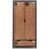 Armoire 2 Portes 1 Tiroir Pin Massif Foncé Et Noir Alex -Lexibook Magasin armoire 2 portes 1 tiroir pin massif fonce et noir alex 5420070209748 689549