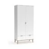 Armoire 2 Portes 2 Tiroirs - Décor Chene Sonoma Blanc - L 90 X P 55 X H 180 Cm - GOTEBORG -Lexibook Magasin armoire 2 portes 2 tiroirs decor chene sonoma blanc l 90 x p 55 x h 180 cm goteborg 4251182710065 460871