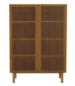 Armoire 2 Portes Bois Frêne Foncé Akaia