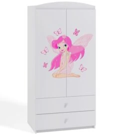 Armoire 2 Portes Enfant Fée Avec Papillons Drimy