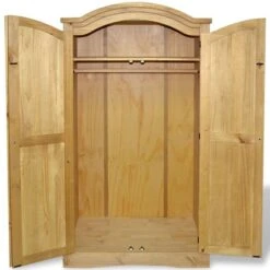Armoire 2 Portes Pin Massif Ciré Naturel Mexica -Lexibook Magasin armoire 2 portes pin massif cire naturel mexica 3666722585620 246361