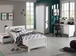 Armoire 2 Portes Pin Massif Laqué Blanc Erik -Lexibook Magasin armoire 2 portes pin massif laque blanc erik 5420070222389 691580