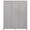 Armoire 3 Portes Bois Mélaminé Gris Orelle -Lexibook Magasin armoire 3 portes bois melamine blanc stripes 5414375164277 592200