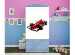 Armoire Bleue 2 Portes Enfant Voiture De Course Drimy