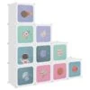 Armoire De Rangement Pour Enfants Avec 10 Cubes Blanc PP