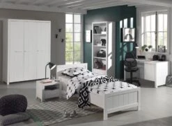 Bibliothèque 4 Niveaux 1 Tiroir Pin Massif Laqué Blanc Erik -Lexibook Magasin bibliotheque 4 niveaux 1 tiroir pin massif laque blanc erik 5420070222914 691602