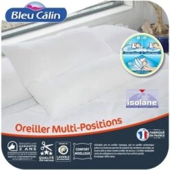 BLEU CALIN Oreiller Multi-positions 65x65 Cm Blanc