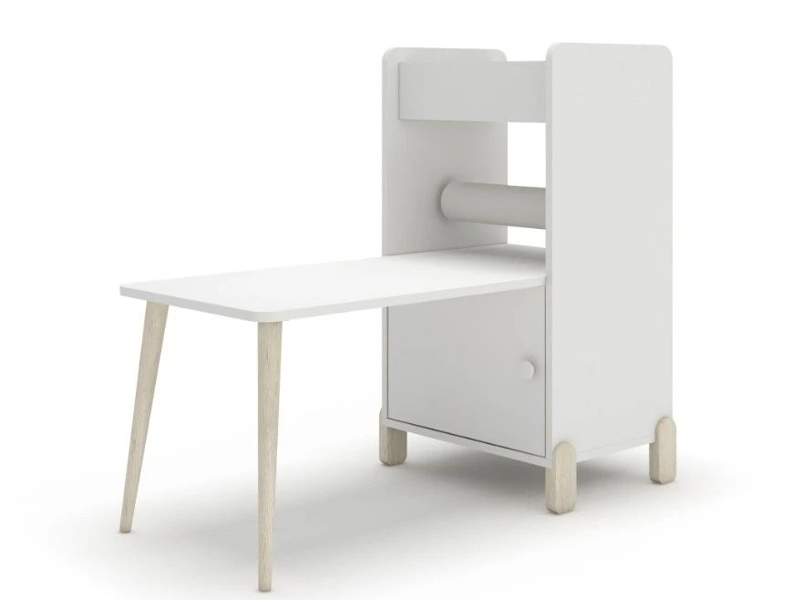 Bureau Blanc Pieds Naturel Et Poignée Ronde Bleu 3 Bureau Blanc Pieds Naturel Et Poignée Ronde Bleu