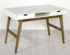 BUreau Enfant Bois Laqué Blanc Et Pieds Hêtre Massif Nandy -Lexibook Magasin bureau enfant bois laque blanc et pieds hetre massif trendy 5414375168398 591870