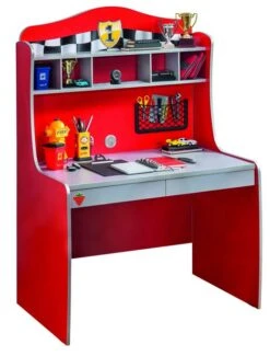 Bureau Enfant Rouge Racing Kup 2 Tiroirs 103 Cm