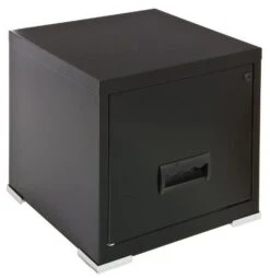 Caisson De Rangement 1 Tiroir Métal Noir Brillant Baryl