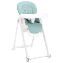 Chaise Haute Bébé Turquoise Aluminium