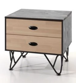 Chambre 3 Pièces Bois Massif Clair Et Gris Arna 120x200 Cm 2 -Lexibook Magasin chambre 3 pieces bois massif clair et gris arna 120x200 cm 265192