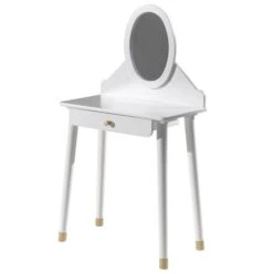 Chambre 3 Pièces Lit Chevet Et Coiffeuse Bois Blanc Satiné Funy 90x200 Cm -Lexibook Magasin chambre 3 pieces lit chevet et coiffeuse bois blanc satine funy 90x200 cm 5420070238076 692598