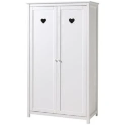Chambre 5 Pièces Lit Baldaquin Sommier Voile Chevet Et Armoire 2 Portes Bois Laqué Blanc Cœur 90x200 Cm -Lexibook Magasin chambre 5 pieces lit baldaquin sommier voile chevet et armoire 2 portes bois laque blanc c ur 90x200 cm 5420070224987 691567