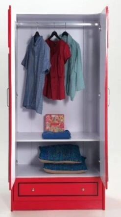 Chambre Enfant 2 Pièces Lit Superposé Bus 90x200 Cm Et Armoire Bois Laqué Rouge Londres -Lexibook Magasin chambre enfant 2 pieces lit superpose bus 90x200 cm et armoire bois laque rouge car beds 5420070217705 92412