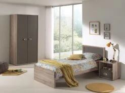 Chambre Enfant 3 Pièces Bois Clair Et Marron Foresta