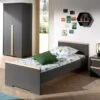 Chambre Enfant 3 Pièces Lit Chevet Et Armoire 2 Portes Bois Gris Anthracite London 90x200 Cm -Lexibook Magasin chambre enfant 3 pieces lit chevet et armoire 2 portes bois gris anthracite london 90x200 cm 5420070233484 689983