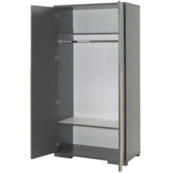 Chambre Enfant 3 Pièces Lit Chevet Et Armoire 2 Portes Bois Gris Anthracite London 90x200 Cm -Lexibook Magasin chambre enfant 3 pieces lit chevet et armoire 2 portes bois gris anthracite london 90x200 cm 5420070233484 690206