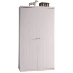 Chambre Enfant 4 Pièces Lit Chevet Bureau Et Armoire 2 Portes Bois Laqué Blanc Robin 90x200 Cm -Lexibook Magasin chambre enfant 4 pieces lit chevet bureau et armoire 2 portes bois laque blanc robin 90x200 cm 5420070213462 690290