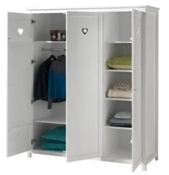Chambre Enfant 4 Pièces Lit Chevet Bureau Et Armoire 3 Portes Bois Laqué Blanc Cœur 90x200 Cm -Lexibook Magasin chambre enfant 4 pieces lit chevet bureau et armoire 3 portes bois laque blanc c ur 90x200 cm 5420070215602 691070