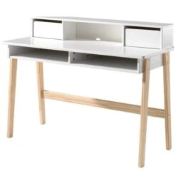 Chambre Enfant 5 Pièces Lit Chevet Bureau Bibliothèque Et Armoire 2 Portes Laqué Blanc Et Pin Clair Kiddy -Lexibook Magasin chambre enfant 5 pieces lit chevet bureau bibliotheque et armoire 2 portes laque blanc et pin clair kiddy 5420070228435 692037