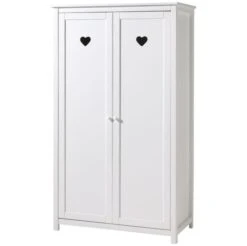 Chambre Enfant 5 Pièces Lit Sommier Chevet Bureau Et Armoire 2 Portes Bois Laqué Blanc Cœur 90x200 Cm -Lexibook Magasin chambre enfant 5 pieces lit sommier chevet bureau et armoire 2 portes bois laque blanc c ur 90x200 cm 5420070224888 691263
