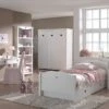 Chambre Enfant 5 Pièces Lit Sommier Chevet Bureau Et Armoire 3 Portes Bois Laqué Blanc Cœur 90x200 Cm -Lexibook Magasin chambre enfant 5 pieces lit sommier chevet bureau et armoire 3 portes bois laque blanc c ur 90x200 cm 5420070224925 691517