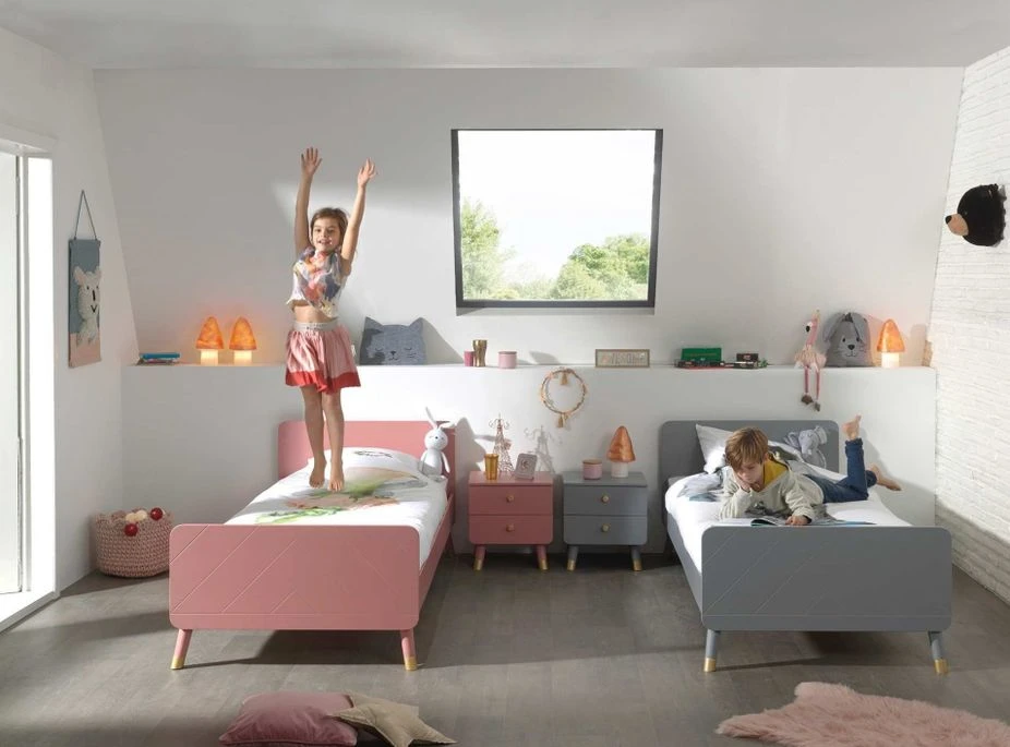 Chevet Enfant 2 Tiroirs Bois Terre Rose Satiné Funy 4 Chevet Enfant 2 Tiroirs Bois Terre Rose Satiné Funy – Image 2