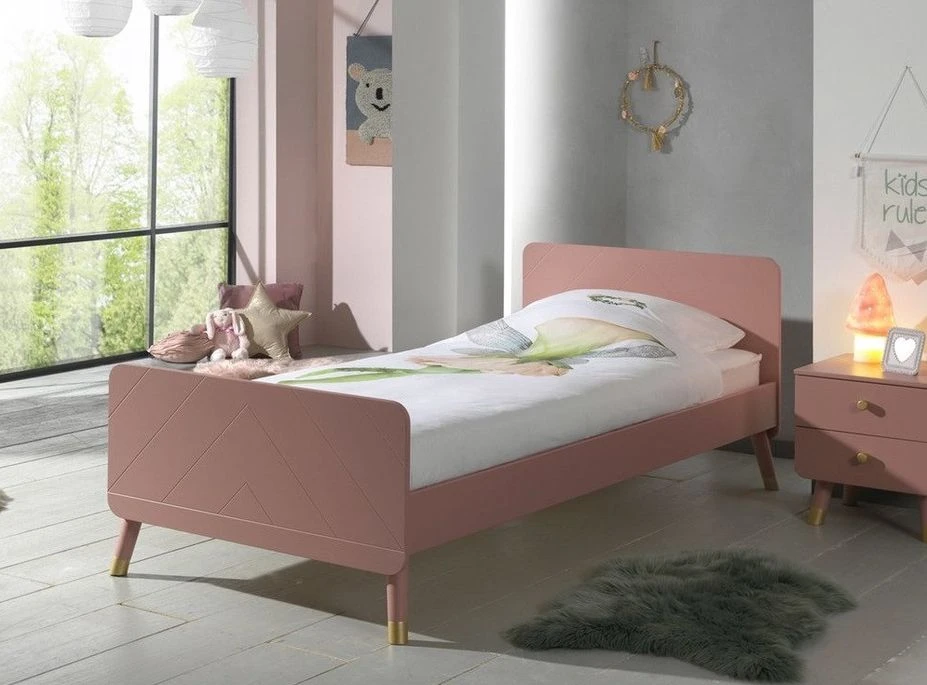 Chevet Enfant 2 Tiroirs Bois Terre Rose Satiné Funy 5 Chevet Enfant 2 Tiroirs Bois Terre Rose Satiné Funy – Image 3