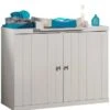 Commode 2 Portes Bois Laqué Blanc Robin -Lexibook Magasin commode 2 portes bois laque blanc robin 5420070207546 209236
