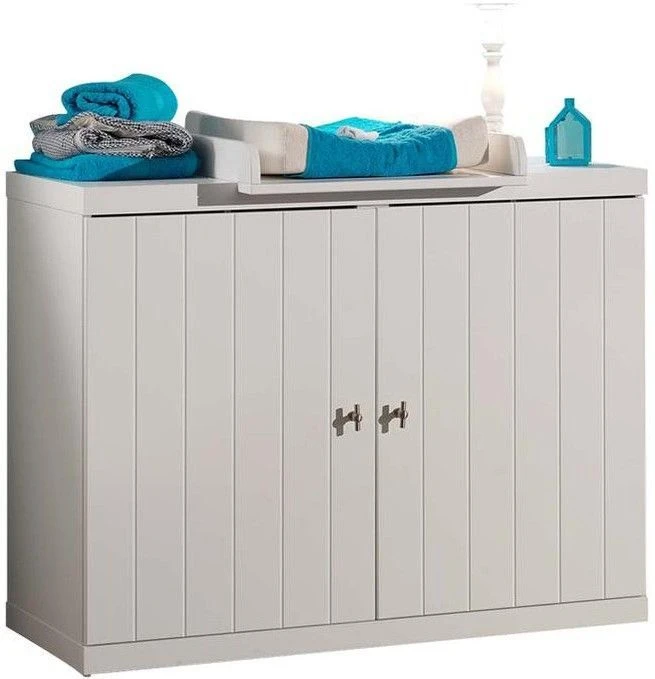 Commode 2 Portes Bois Laqué Blanc Robin 3 Commode 2 Portes Bois Laqué Blanc Robin