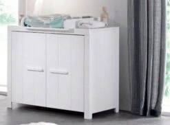 Lexibook Magasin -Lexibook Magasin commode 2 portes pin massif laque blanc erik 5420070227339 691616