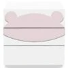 Commode 3 Tiroirs Laqué Blanc Et Motif Ours Rose Fox