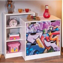 Commode 4 Tiroirs GraffitiI -Lexibook Magasin commode 4 tiroirs graffitii 4010340274104 20735