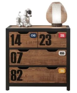 Commode 4 Tiroirs Pin Massif Foncé Et Noir Alex 11 Commode 4 Tiroirs Pin Massif Foncé Et Noir Alex -Lexibook Magasin commode 4 tiroirs pin massif fonce et noir alex 5420070209830 91868