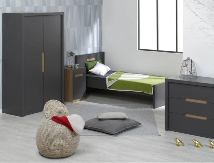 Commode Enfant 3 Tiroirs Grise Et Bois Clair Milo 4 Commode Enfant 3 Tiroirs Grise Et Bois Clair Milo – Image 2