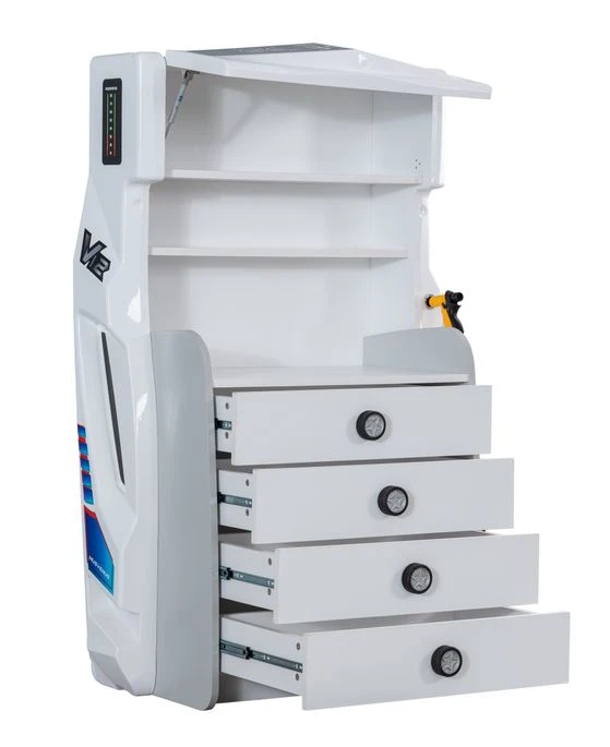 Commode Enfant 4 Tiroirs Blanc Pompe à Essence 6 Commode Enfant 4 Tiroirs Blanc Pompe à Essence – Image 4