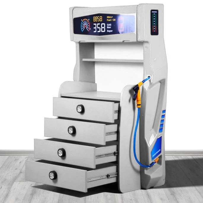 Commode Enfant 4 Tiroirs Blanc Pompe à Essence 4 Commode Enfant 4 Tiroirs Blanc Pompe à Essence – Image 2