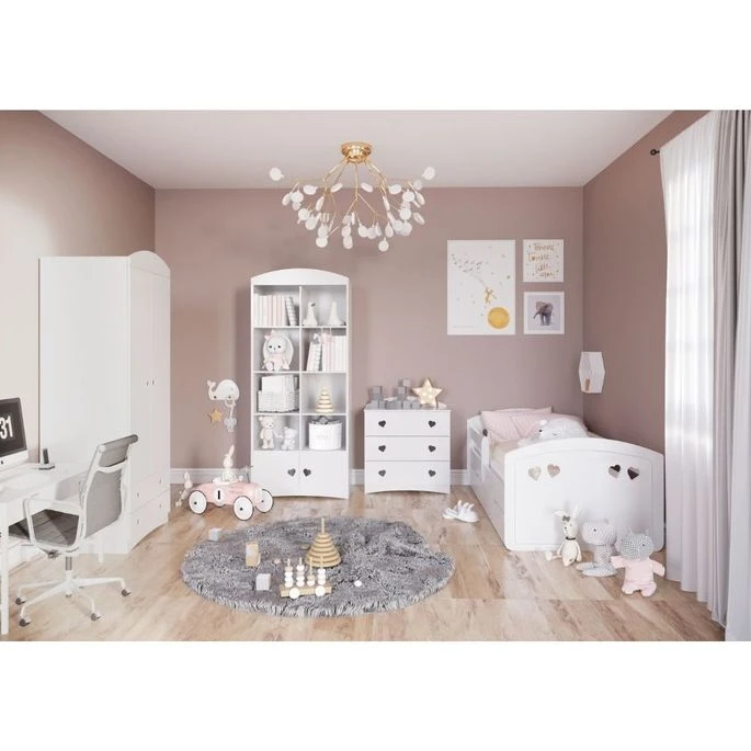 Commode Enfant Blanche Ornée De Cœurs 3 Tiroirs Myra 6 Commode Enfant Blanche Ornée De Cœurs 3 Tiroirs Myra – Image 4