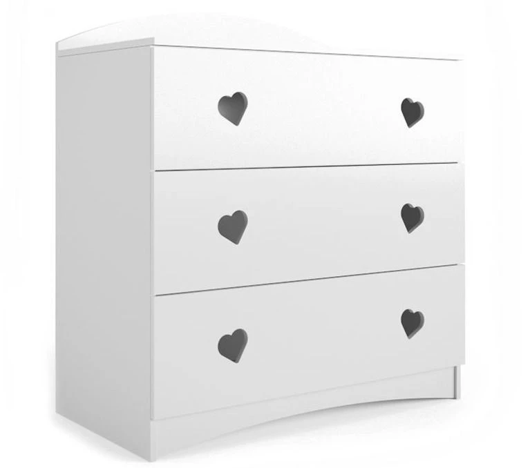 Commode Enfant Blanche Ornée De Cœurs 3 Tiroirs Myra 3 Commode Enfant Blanche Ornée De Cœurs 3 Tiroirs Myra