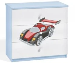 Commode Enfant Bleue Automobile 80 Cm