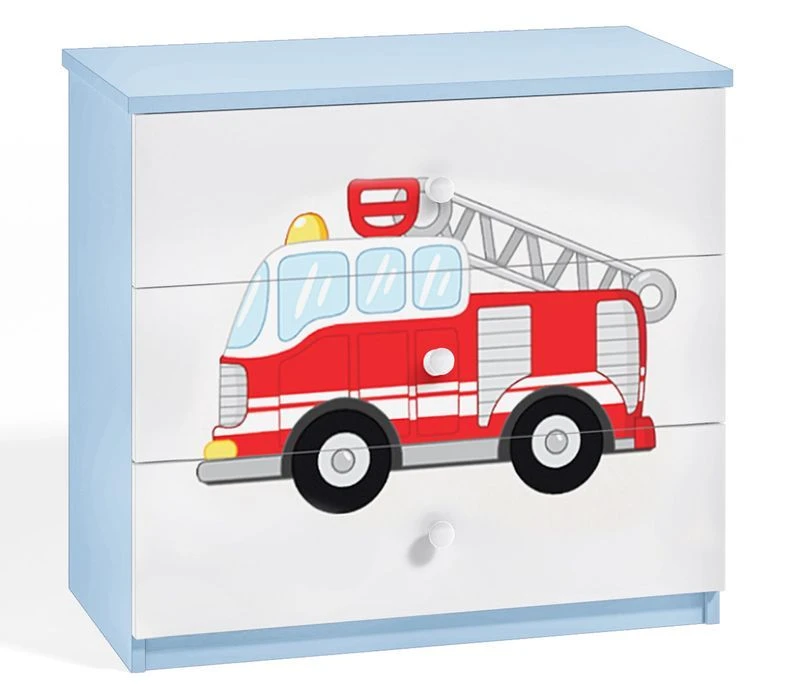 Commode Enfant Bleue Camion De Pompier 80 Cm 3 Commode Enfant Bleue Camion De Pompier 80 Cm