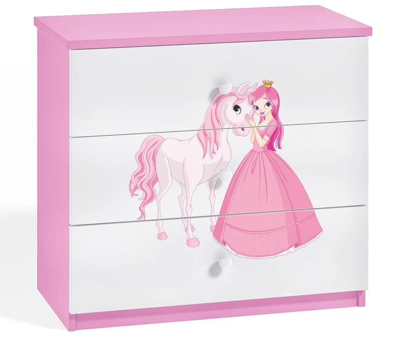 Commode Enfant Rose Princesse Debout Et Cheval Drimy 3 Commode Enfant Rose Princesse Debout Et Cheval Drimy