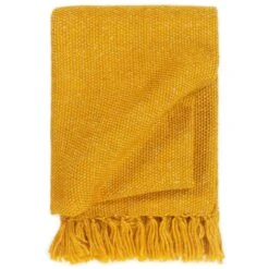 Couverture En Lurex 220 X 250 Cm Jaune Moutarde