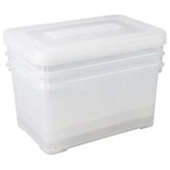 CURVER Lot De 3 Boîtes De Rangement - 50L - Transparent - L 60 X P 40 X H 39,5 Cm