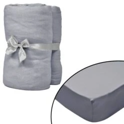 Drap-housse Pour Berceaux 4 Pcs Jersey De Coton 40 X 80 Cm Gris
